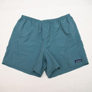 Patagonia Men L Baggies 5" Shorts Teal Blue Mesh Lined GorpCore Swim Quick Dry